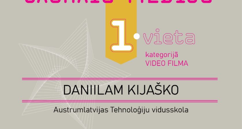 ATV skolēns Daniils Kijaško iegūst 1.vietu konkursā “Jaunais Medijs 2021”