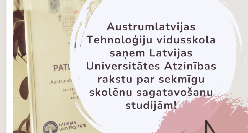 ATV saņem LU Atzinības rakstu!