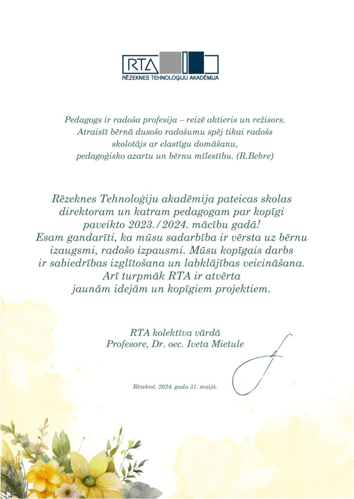 RTA pateicība