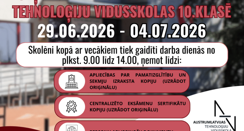 Uzņemšana RTU ATV 2026